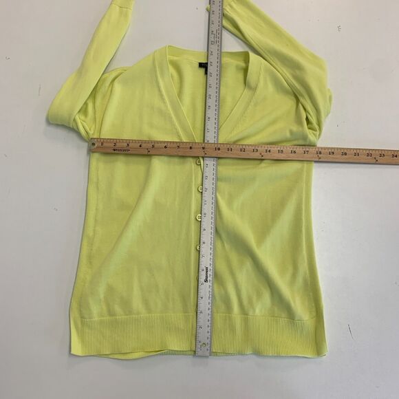 Talbots Cardigan Womens SP Small Petite Yellow V Neck Button Front Side Slit - Picture 8 of 10